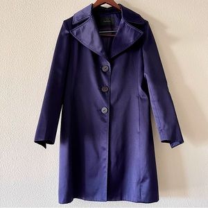 TAHARI _ Deep Purple Satin Effect Trench Coat